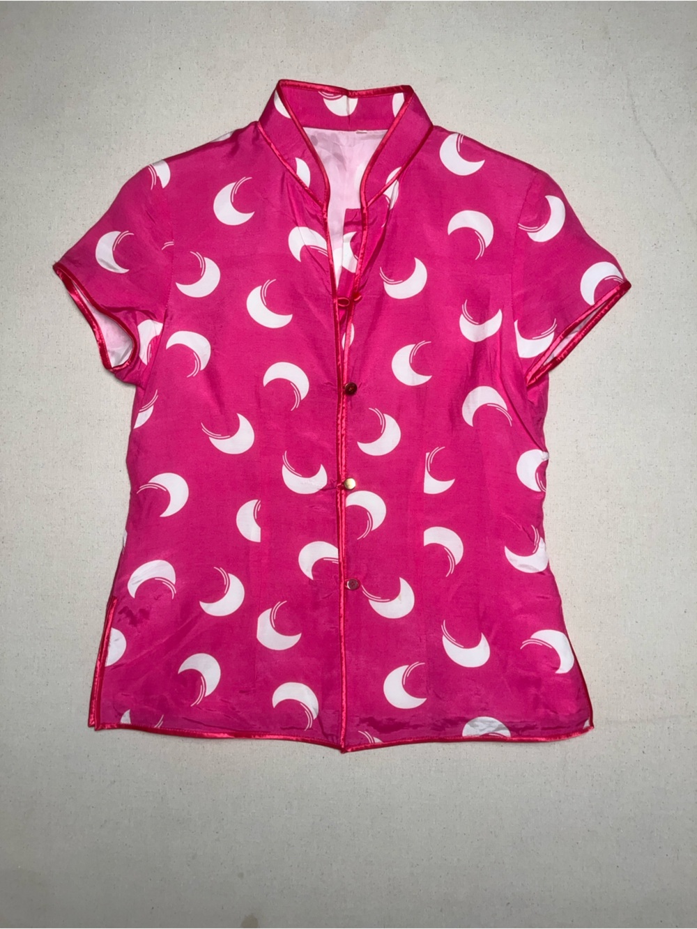 Pink Crescent Moon Print Top